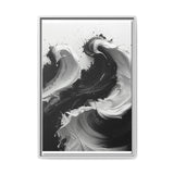 Yin-Yang Impasto Swirl - Elegant Monochrome Art Print