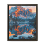 Golden Hour Majesty: Serene Lake & Mountain Canvas Art Print