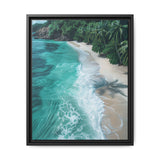 Tropical Beach At Golden Hour - Vibrant Aerial Canvas Print