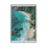 Golden Hour Tropical Haven - Premium Anime Beach Print