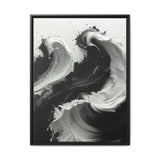 Yin-Yang Impasto Swirl - Elegant Monochrome Art Print