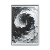 Monochrome Yin-Yang Abstract - High-Contrast Impasto Art Print