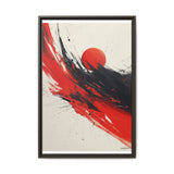 Abstract Energy - Vivid Red & Black Brushstroke Art Print, 8K