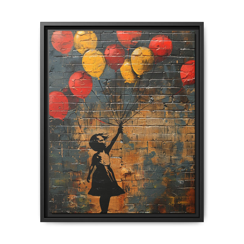 Urban Dreamscape: Child & Balloons Banksy-Inspired Fine Art Print