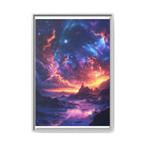 Stellar Enigma: Neon Cosmos Dreamscape Premium Art Print