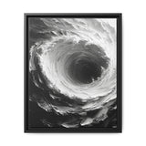 Monochrome Elegance: Swirling Abstract Brushwork Art Print