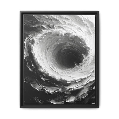 Monochrome Elegance: Swirling Abstract Brushwork Art Print