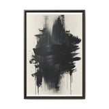 Abstract Brushstroke Dynamics - Black & White Minimalist Art Print