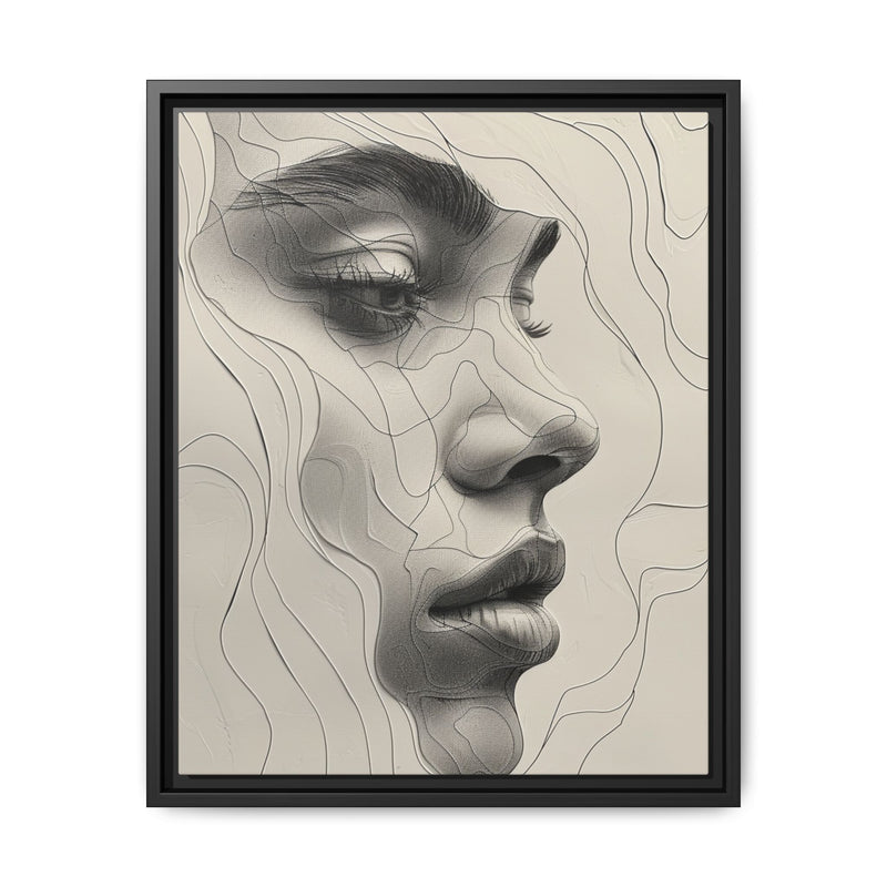 Modern Japandi-Inspired Minimalist Line Art Portrait Print