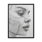 Japandi Minimalist One-Line Art Portrait - Monochrome Ink on Fine Art Paper