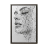 Japandi Minimalist One-Line Portrait Art Print - Ink on Canvas