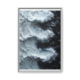 Yin-Yang Impasto Swirl - Modern Black & White Fine Art Print
