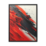 Abstract Chaos: Vivid Red & Black Brushstrokes on Fine Art Print