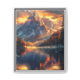 Golden Hour Majesty: Serene Lake & Mountain Landscape Art Print