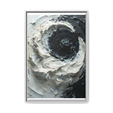 Monochrome Yin-Yang Abstract Art - High-Contrast Impasto Print