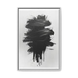 Dynamic Abstract Brush Strokes - Premium Black & White Art Print