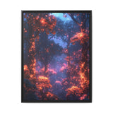 Neon Cosmic Forest - Surreal Space Nature Art Print