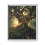 Enchanted Forest Whimsy: Mystic Oak & Fairy Lights Art Print