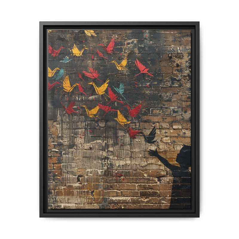 Urban Dreamscape - Banksy-Inspired Paper Cranes Art Print