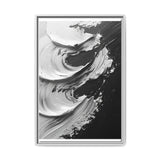 Abstract Swirls Art Print - Black & White Brushwork Elegance