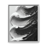 Monochrome Whirls: High-Definition Abstract Brushwork Art Print