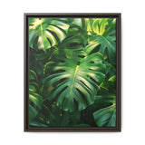 Floating Monstera Leaves Art Print - Serene Nature Elegance