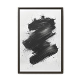 Abstract Dynamic Energy - Black & White Brush Stroke Art Print