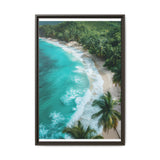 Golden Hour Tranquility: Aerial Tropical Beach Canvas Print