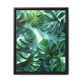 Floating Monstera Leaves Art Print - Serene Nature Illustration
