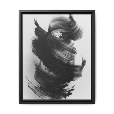 Abstract Essence: Bold Black Brush Strokes on Museum Grade Paper