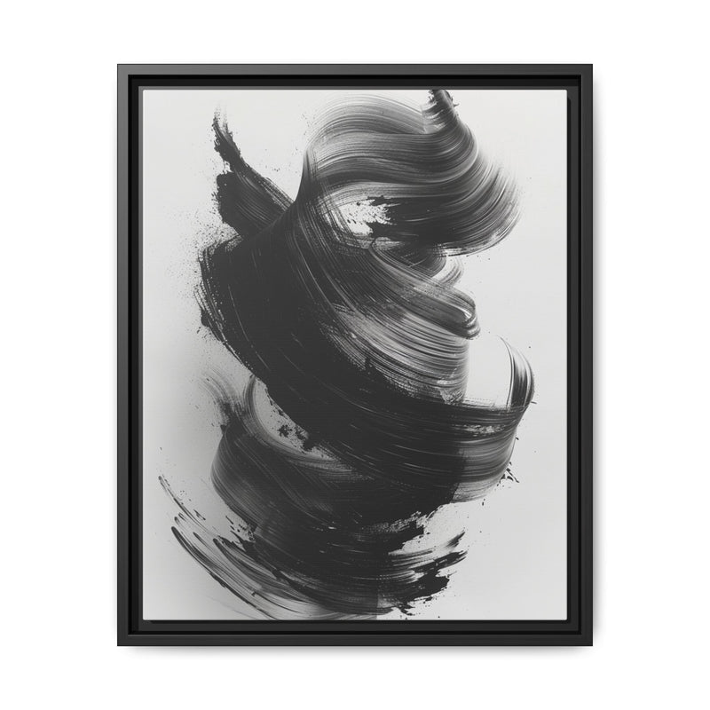 Abstract Essence: Bold Black Brush Strokes on Museum Grade Paper
