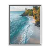 Tropical Serenity: Golden Hour Aerial Beach Canvas Print