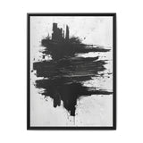 Abstract Elegance: Dynamic Black & White Brushstroke Art Print