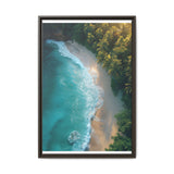 Tropical Beach Sunset: Golden Hour Aerial Wonderland Print
