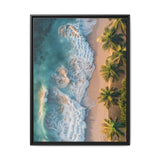 Golden Hour Oasis: Vibrant Tropical Beach Aerial View Print