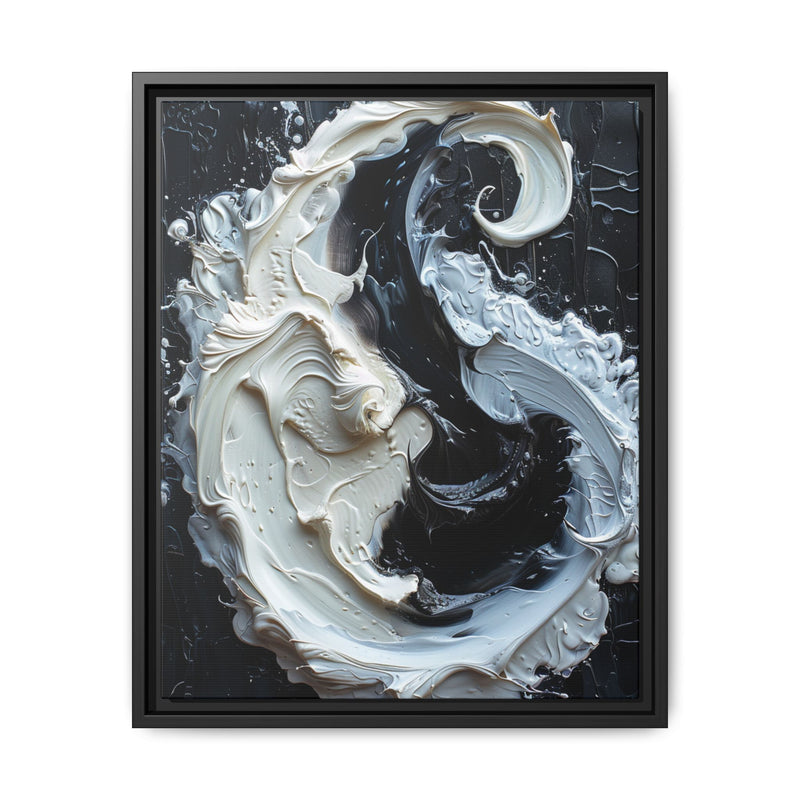 Yin Yang Harmony - High Contrast Abstract Art Impasto Print
