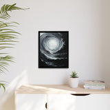 Monochrome Yin-Yang Impasto Swirl Art Print - Modern Elegance