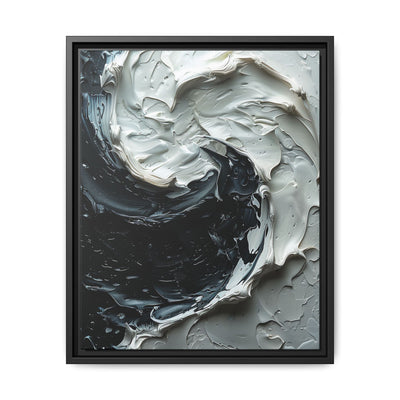 Yin-Yang Impasto Swirl - High-Contrast Abstract Fine Art Print
