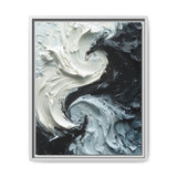 Monochrome Yin-Yang Swirl - Modern Abstract Impasto Art Print