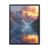 Golden Hour Majesty: Serene Lake and Mountain Canvas Print