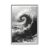 Monochrome Elegance: Swirls & Strokes Art Print on Museum Grade Paper