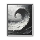 Yin-Yang Harmony - Black & White Abstract Impasto Art Print
