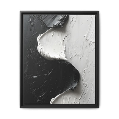 Monochrome Elegance: Swirling Abstract Art Brushwork Print