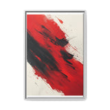 Abstract Fury: Vivid Red & Black Brushstrokes on White - 8K Art Print