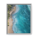 Golden Hour Serenity: Tropical Beach Aerial View - Premium Art Print