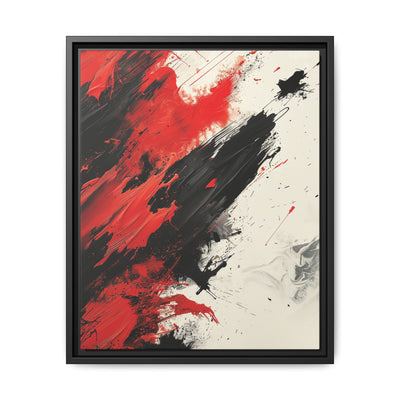 Vivid Red & Black Abstract Chaos - Modern Art Print 8K
