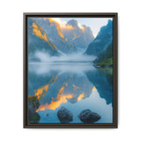 Golden Hour Tranquility: Mountain Lake Art Print