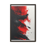 Vivid Red and Black Abstract Art - Dynamic Ink-Acrylic Splashes, 8K Print