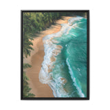 Tropical Serenity: Golden Hour Beach Aerial View, Fine Art Print