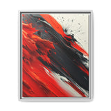 Abstract Chaos: Vivid Red & Black Brushstrokes on Fine Art Print